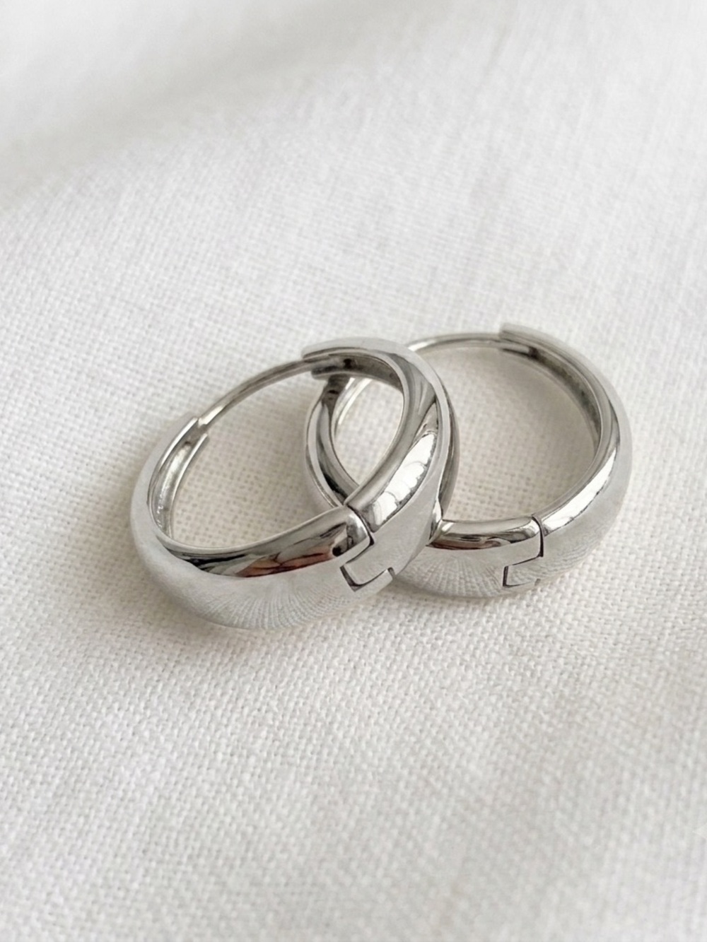 Silver plated women’s 15mm hoop earrings hypoallergenic - CLEARANCE!